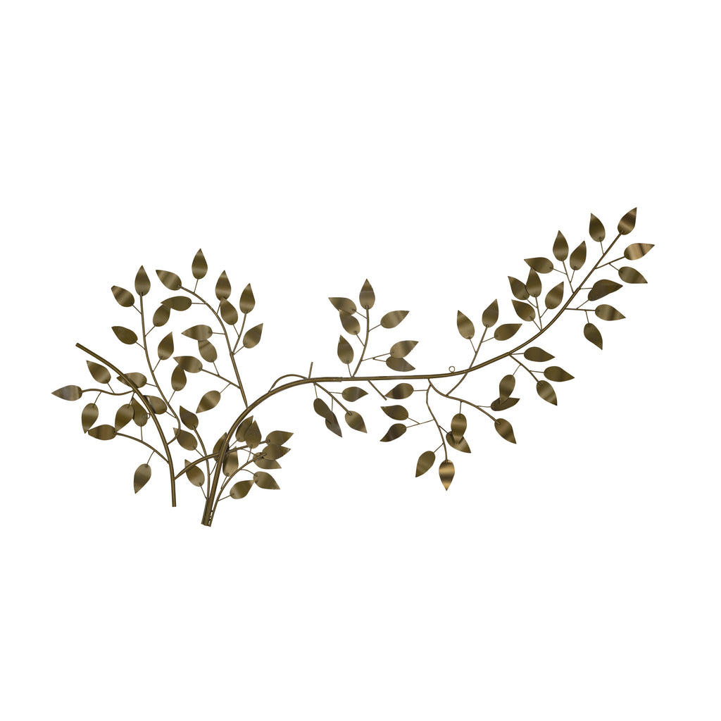 Brushed Gold Flowing Leaves Metal Wall Decor - 99fab 