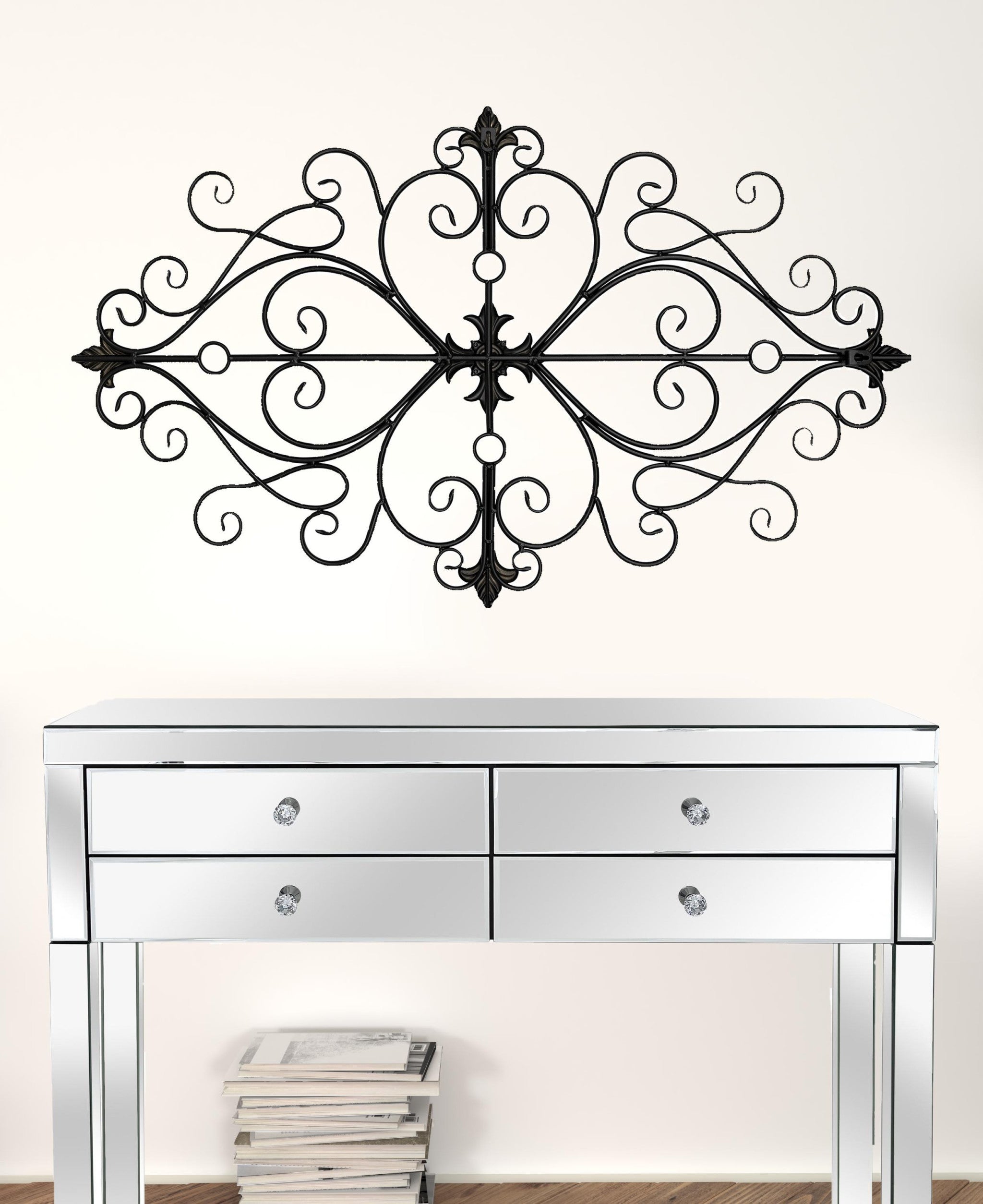 Black Traditional Metal Scroll Wall Decor