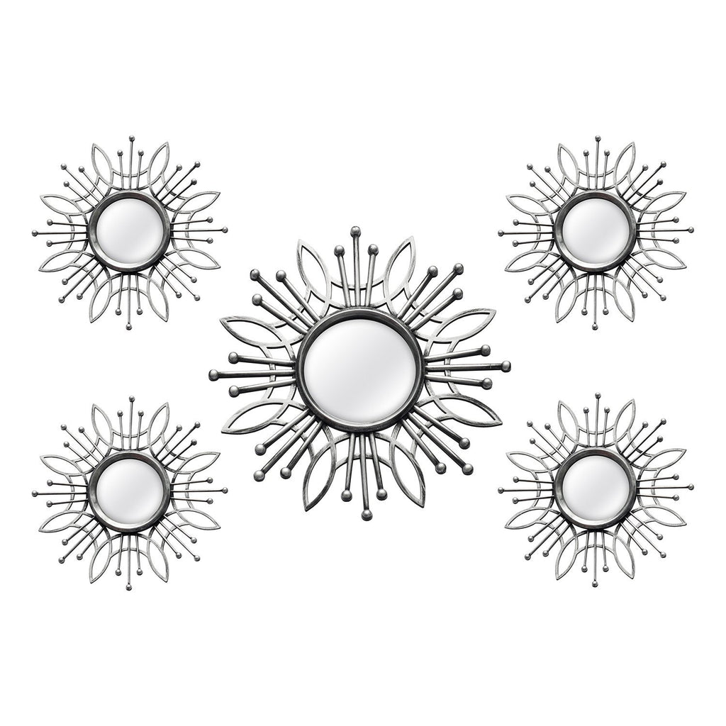 15.5 Round Silver Burst Metal Framed Wall Mirror - 99fab 