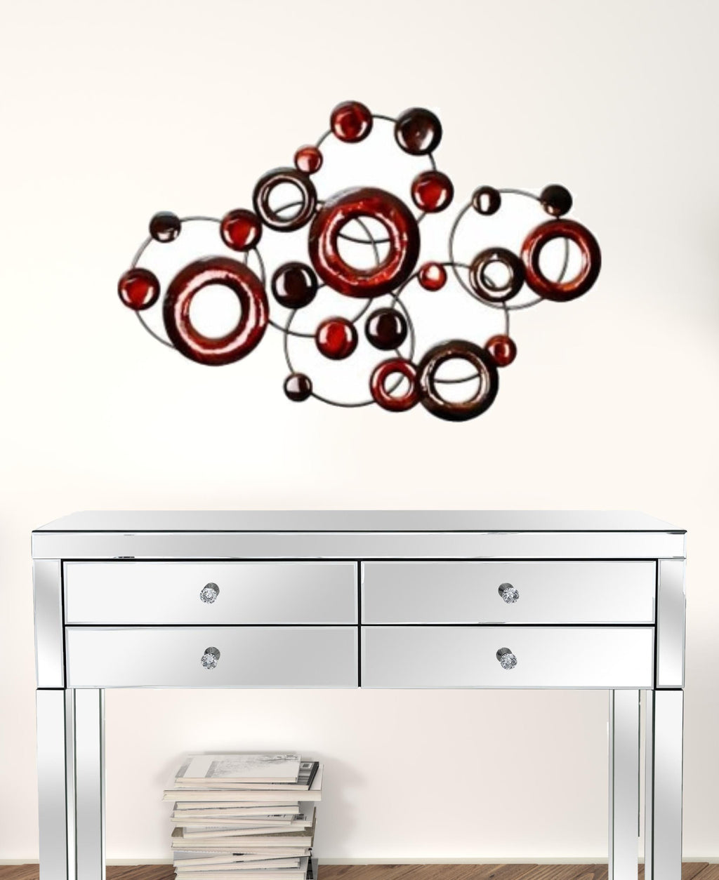 Red Multi-Metallic Circle Wall Decor - 99fab 