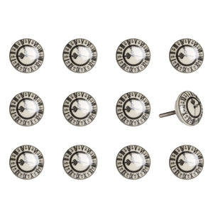 1.5" X 1.5" X 1.5" Cream Black And Gray  Knobs 12 Pack