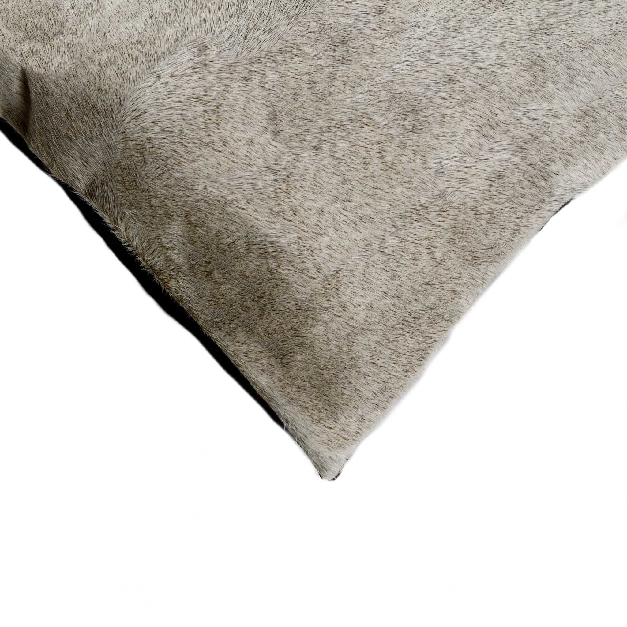 18" X 18" X 5" Gray Cowhide - Pillow 2-Pack