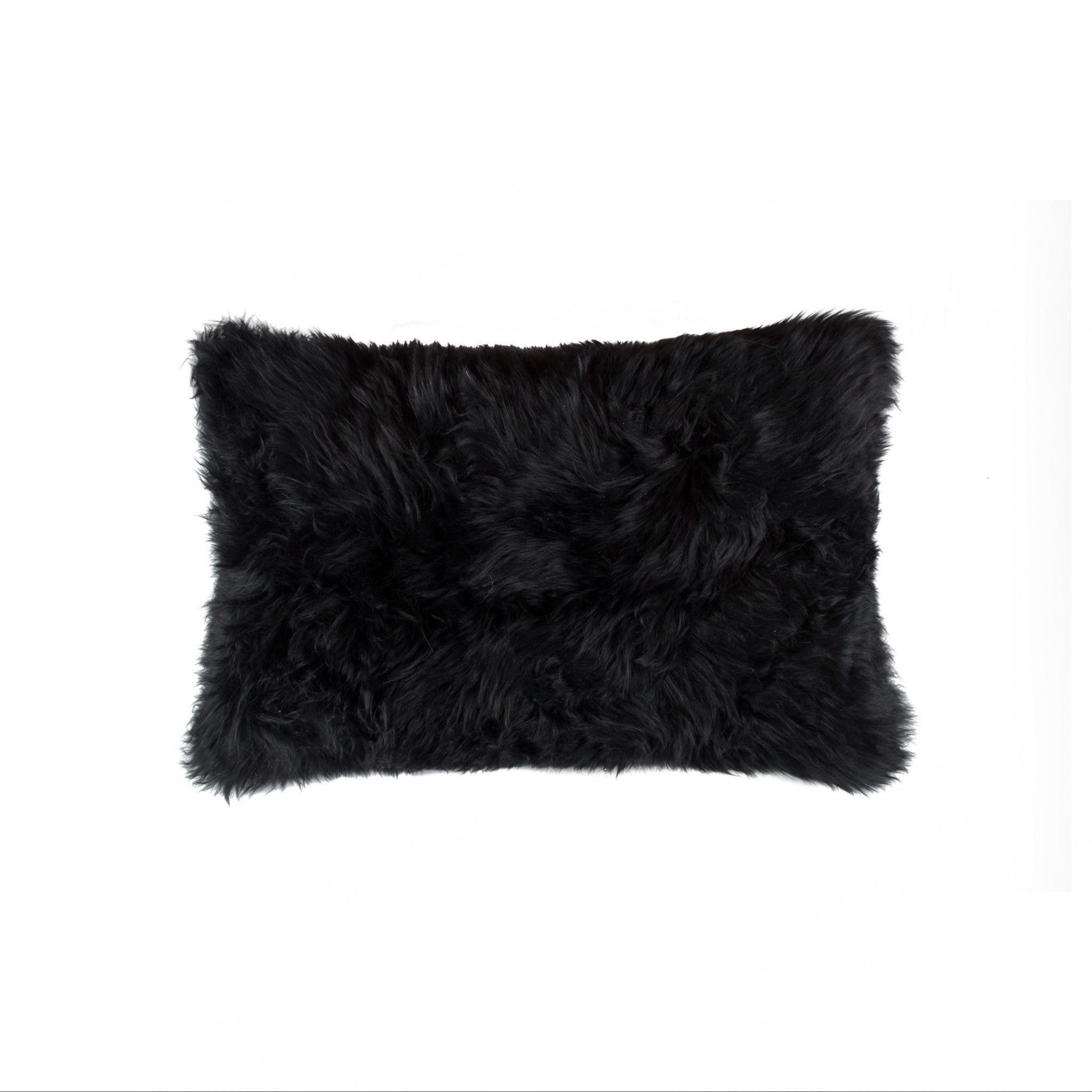 18" X 18"Modern Black New Zealand Sheepskin Pillow