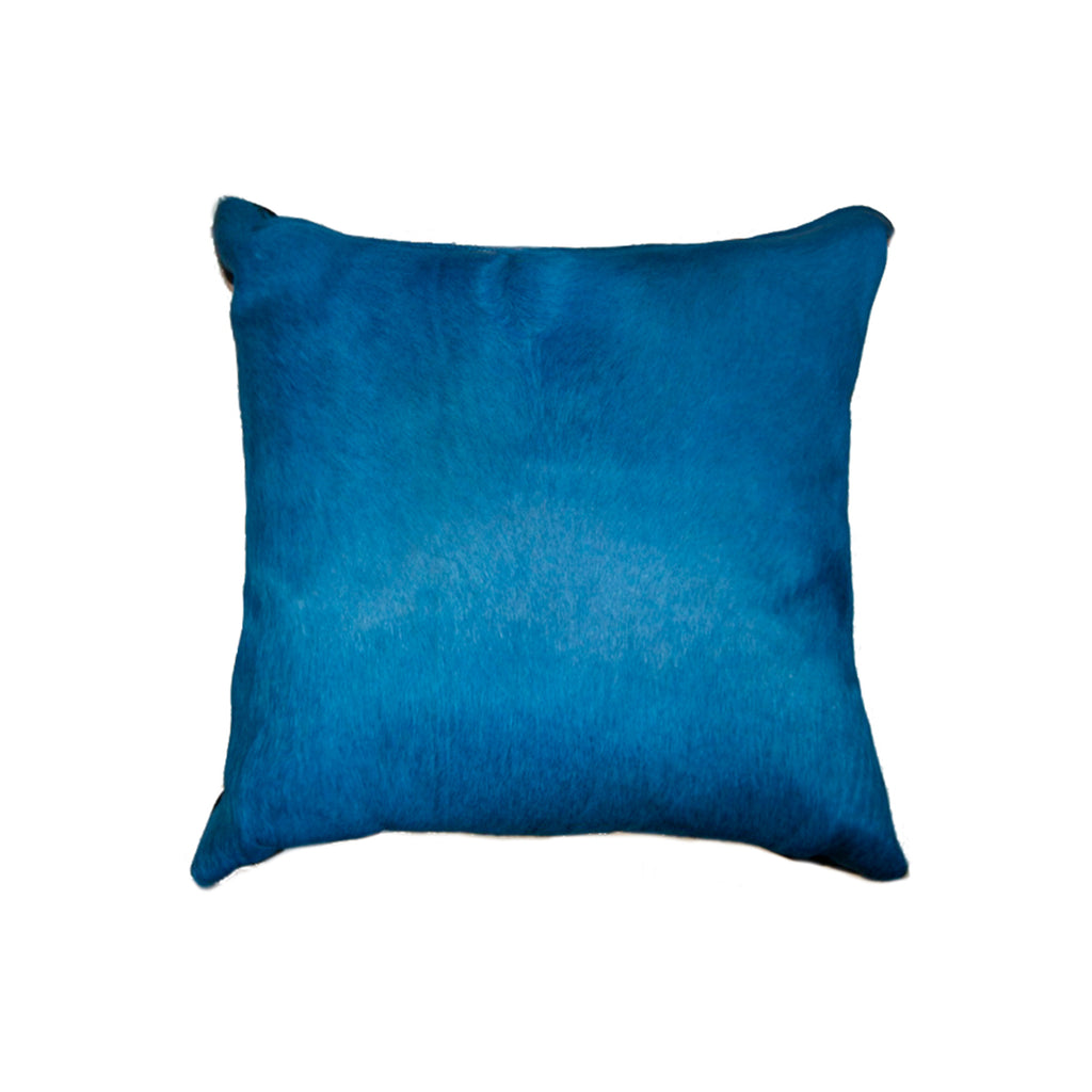 18 X 18 Blue Cowhide Throw Pillow - 99fab 