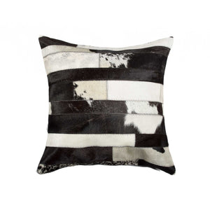 18" X 18" X 5" Madrid White Torino Kobe Cowhide  Pillow