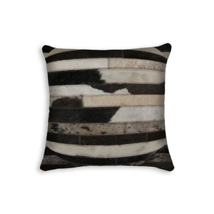 18" X 18" X 5" Modern Tricolor Torino Kobe Cowhide  Pillow