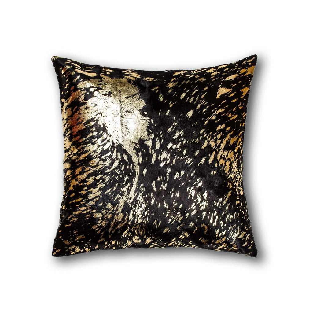 Chocolate And Gold Torino Kobe Cowhide Pillow - 99fab 