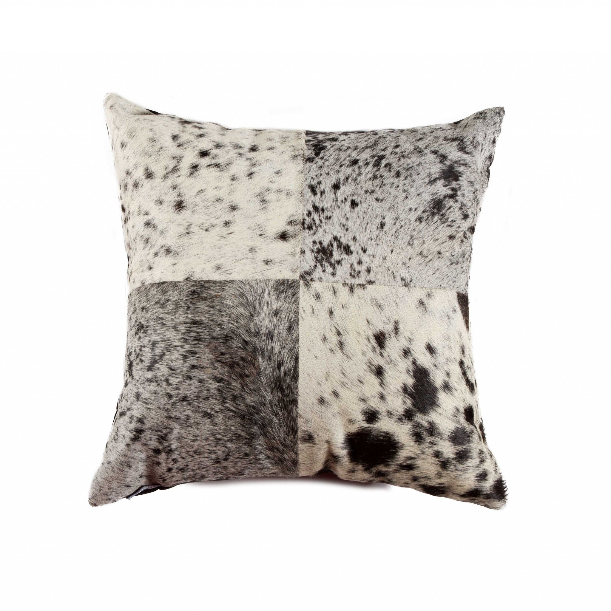 18" X 18" X 5" Brilliant White Torino Kobe Cowhide  Pillow