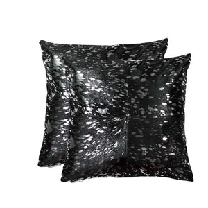 18" X 18" X 5" Silver And Black Torino Quattro  Pillow 2 Pack