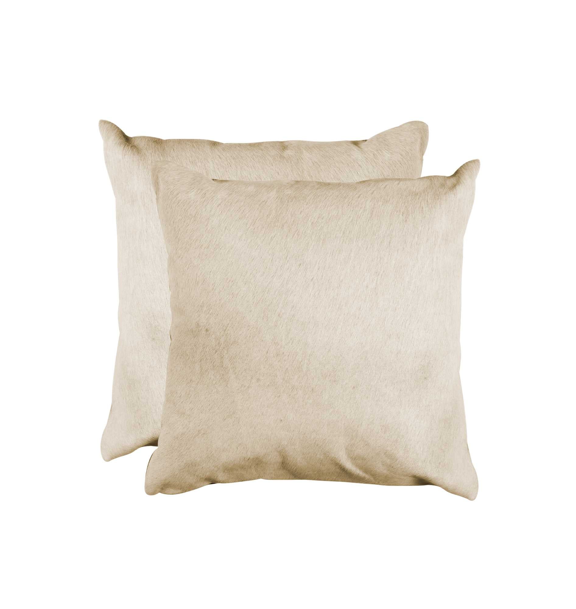 18" X 18" X 5" Natural Torino Cowhide  Pillow 2 Pack