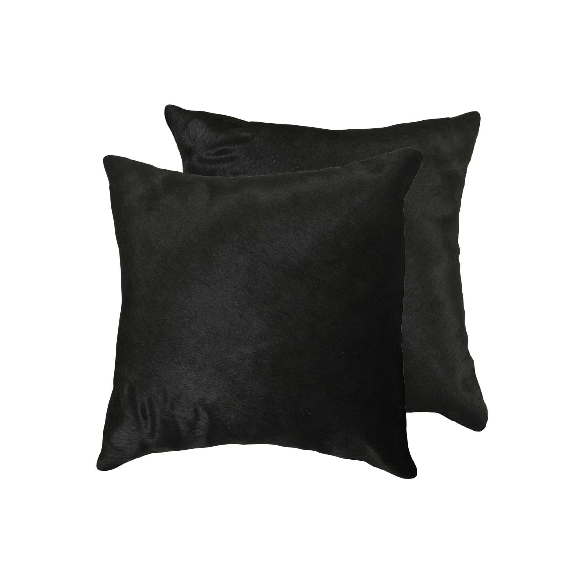 Set Of Two 18" X 18" Cowhide Zippered Pillow