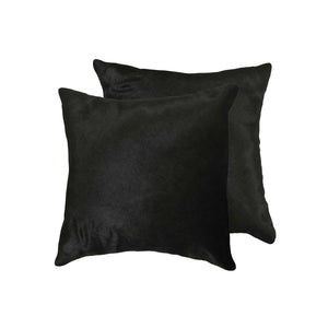 Set Of Two 18" X 18" Cowhide Zippered Pillow