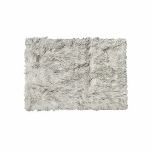 24" X 36"  Gradient Grey Faux Fur Rectangular Area Rug