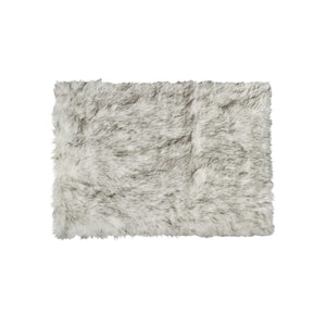 24" X 36"  Gradient Grey Faux Fur Rectangular Area Rug