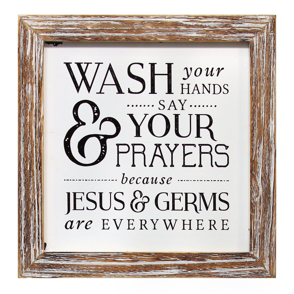 Distressed Brown Wash Your Hands Wall Art - 99fab 