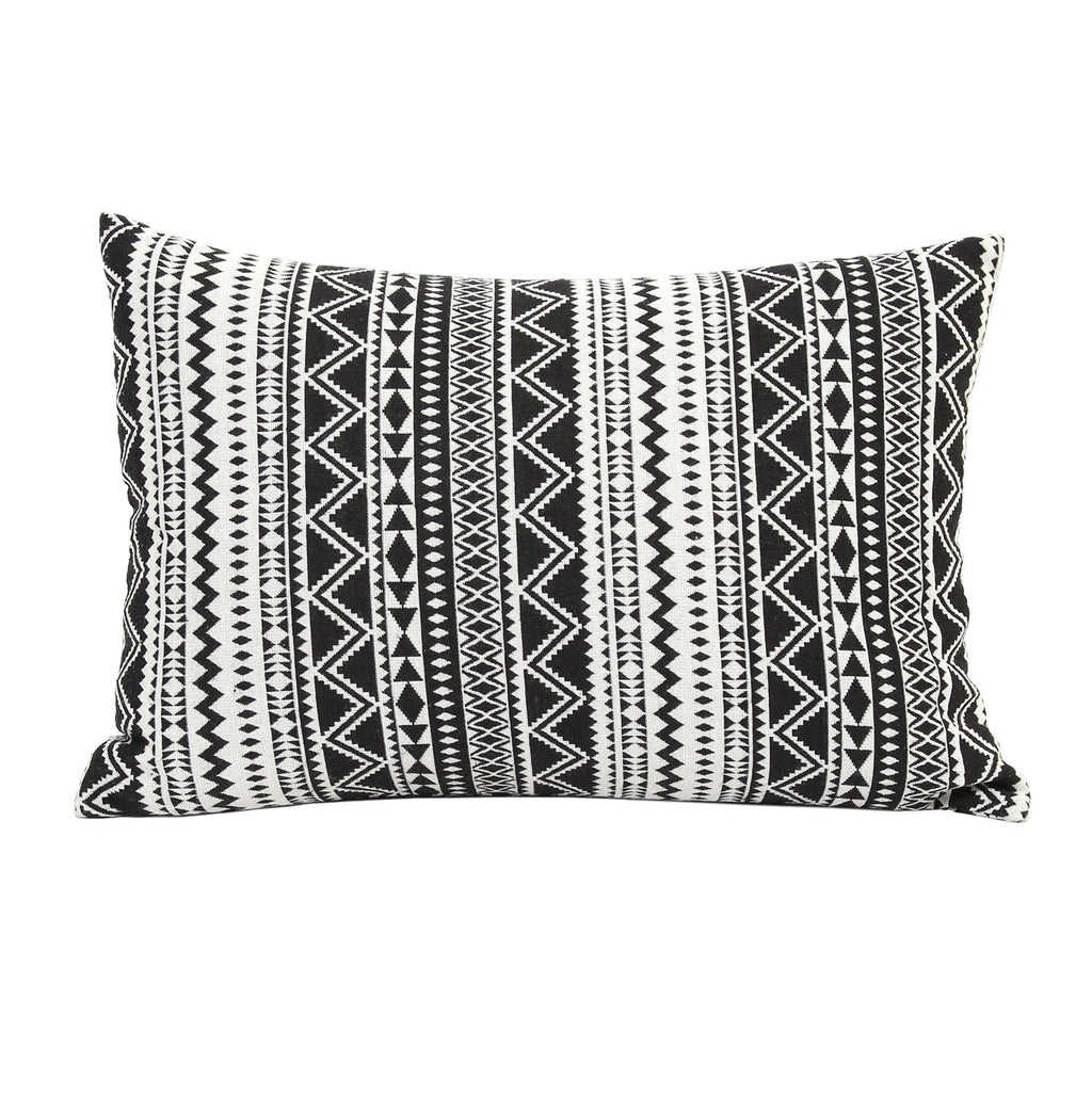 Modern Boho Black And White Stripe Lumbar Accent Pillow - 99fab 