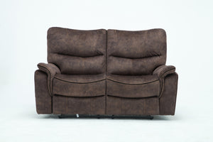 40" Elegant Dark Brown Fabric Loveseat