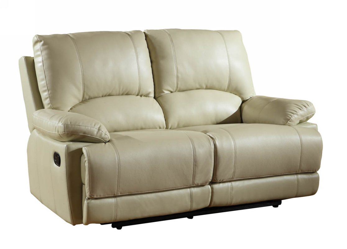 41" Stylish Beige Leather Loveseat