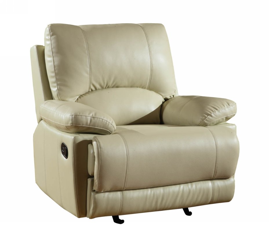 42" Beige Stylish Leather Reclining Chair