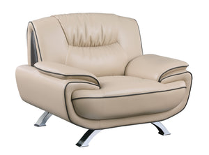 40" Beige Sleek Leather Recliner Chair