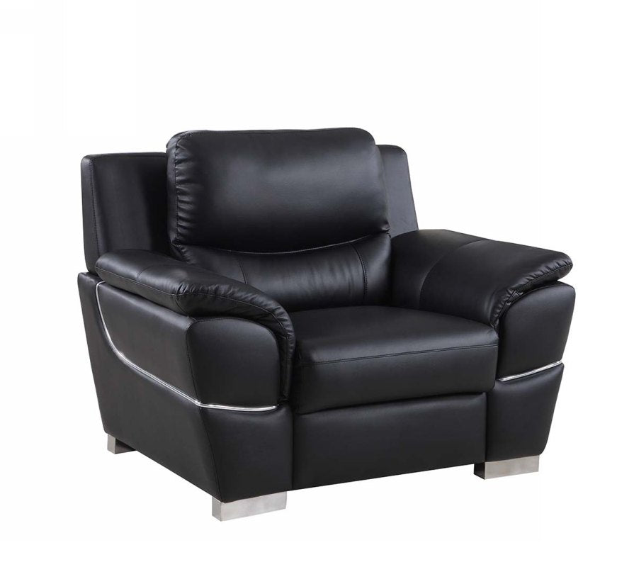 37" Black Chic Leather Recliner Chair