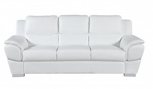 37" Chic White Leather Sofa