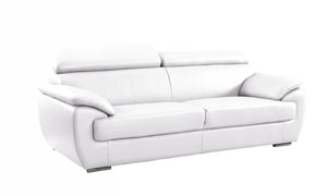 69" X 38" X 32To 39" Modern White Leather Sofa And Loveseat