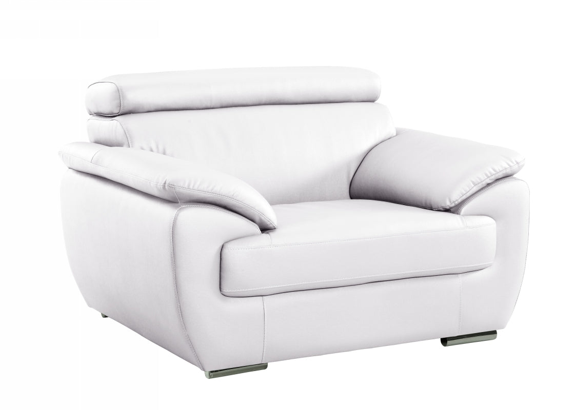 69" X 38" X 32To 39" Modern White Leather Sofa And Loveseat