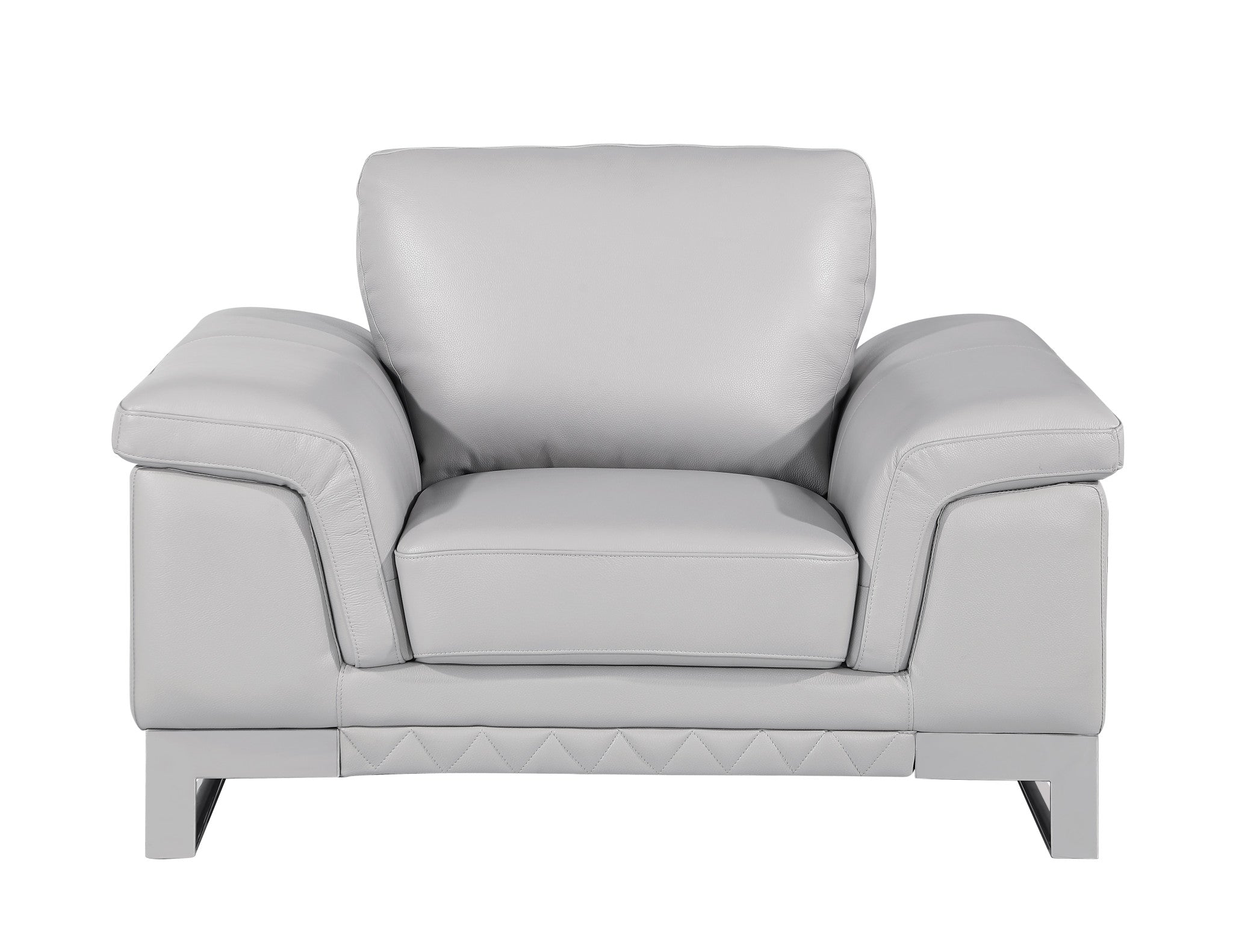 96" Lovely Light Gray Leather Sofa Set