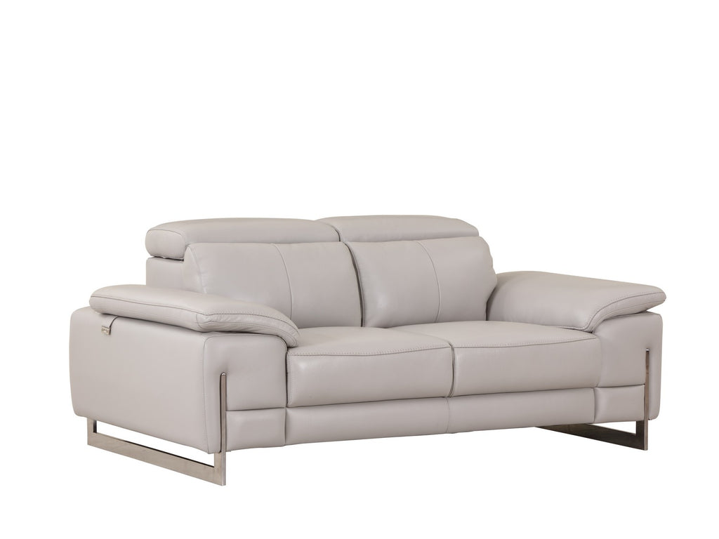 Tasteful Light Grey Genuine Italian Leather Loveseat - 99fab 