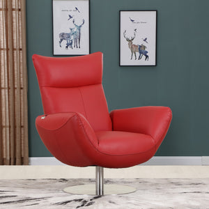 43" Navy Contemporary Leather Lounge Chair