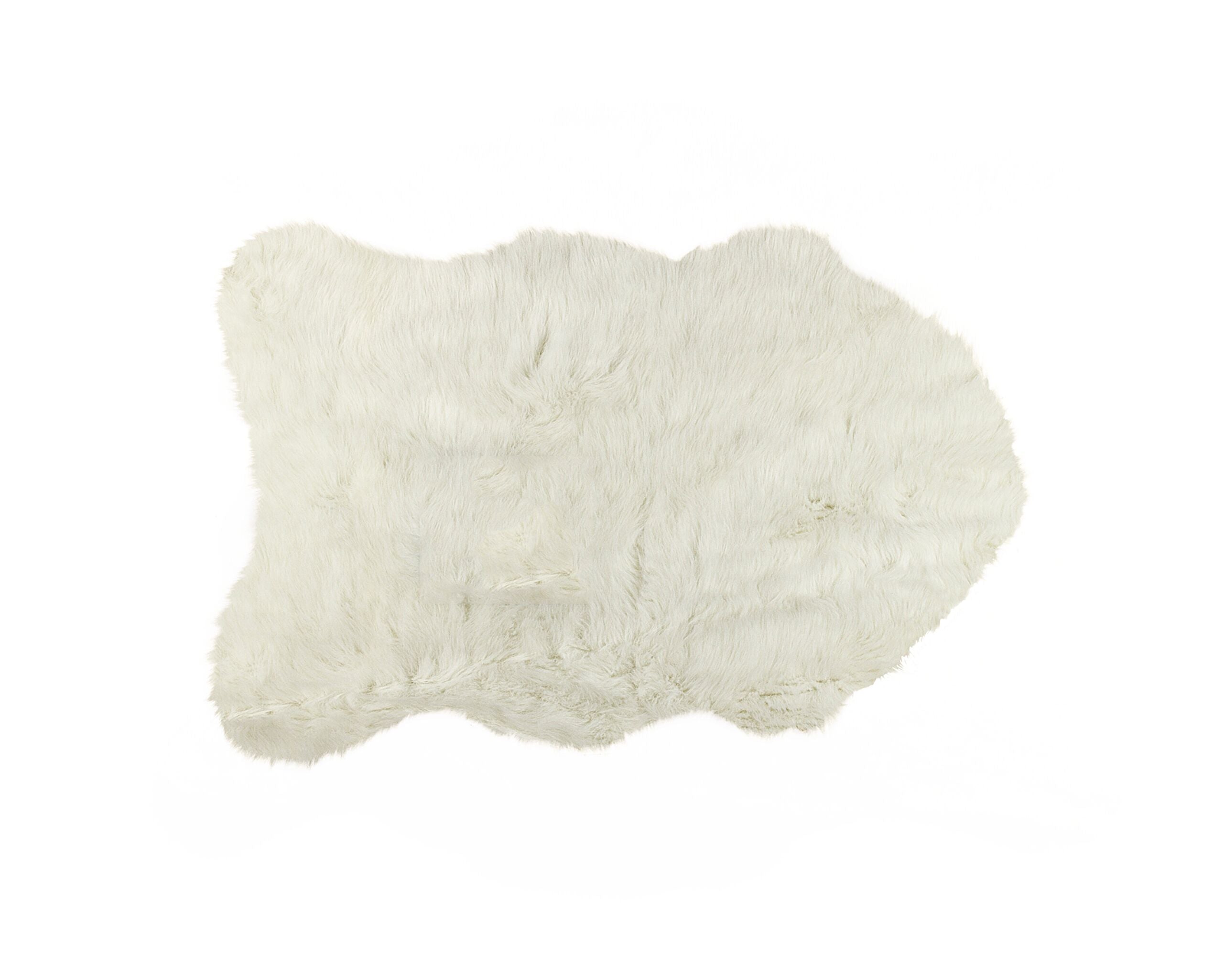 24" X 36" X 1.5" Off White Sheepskin Faux Fur Single - Area Rug