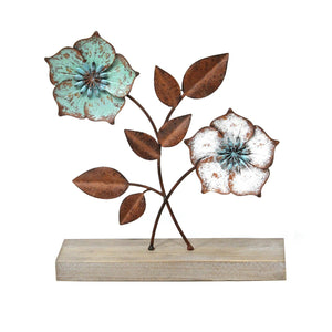 Distressed Metal Flower Tabletop