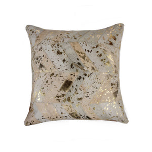 18" X 18" X 5"  Natural And Gold  Pillow