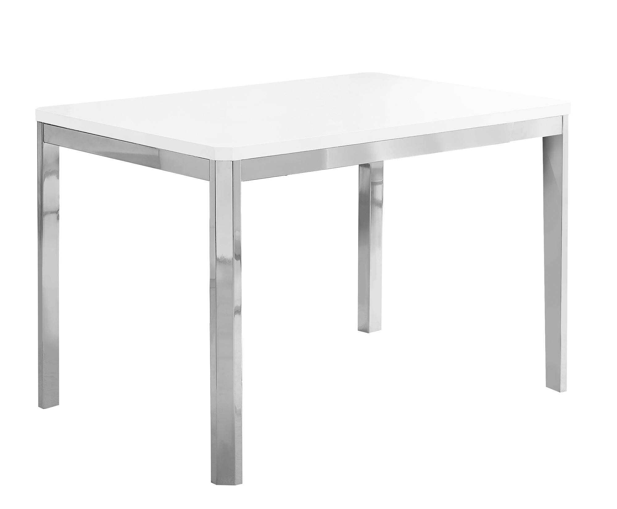 31.5" X 47.5" X 30" White Particle Board Metal  Dining Table