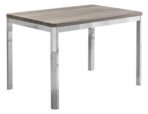 31.5" X 47.5" X 30" Dark Taupe Hollow Core Particle Board Metal  Dining Table