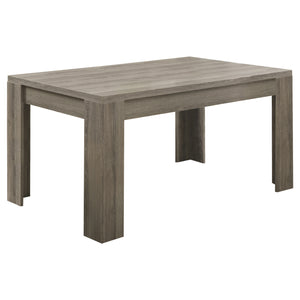 35.5" X 59" X 30" Dark Taupe Particle Board Hollow Core And Mdf  Dining Table