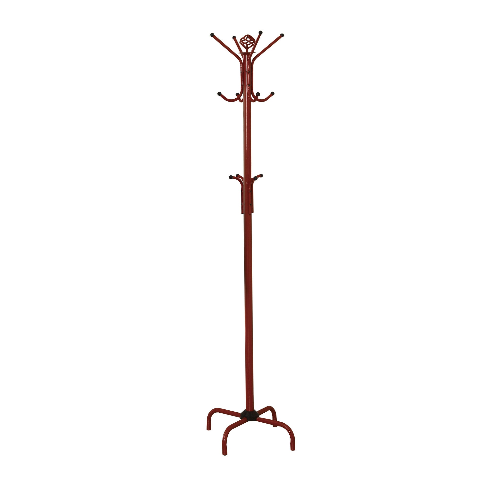 19" X 19" X 70" Red  Metal  Coat Rack