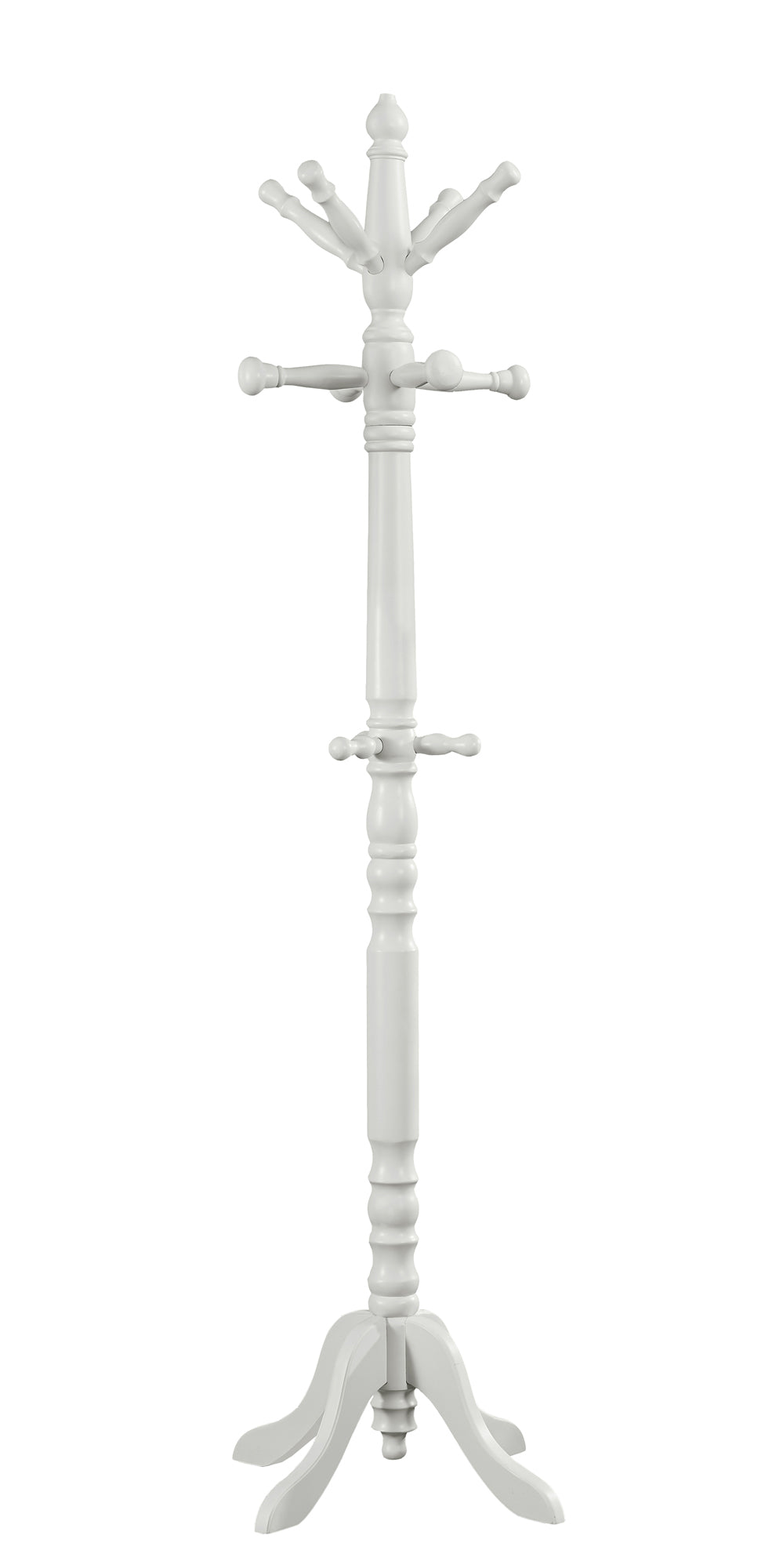 White Solid Wood Coat Rack With Triple Tiered Coat Stand - 99fab 