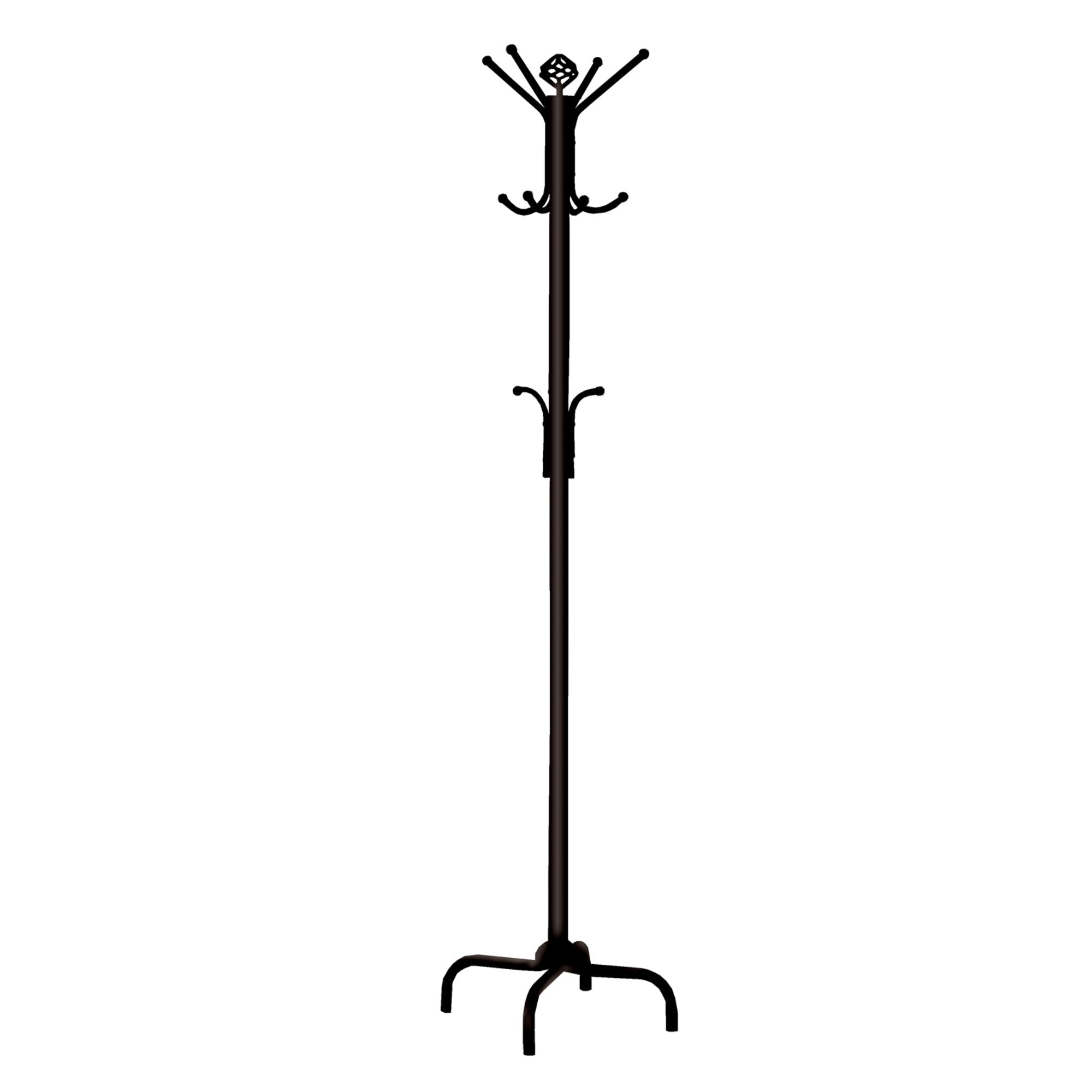 19" X 19" X 70" Black  Metal  Coat Rack