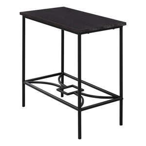 11.75" X 23.75" X 22" Cappuccino Black Mdf Metal  Accent Table