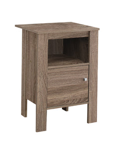 24" Deep Taupe End Table With Shelf