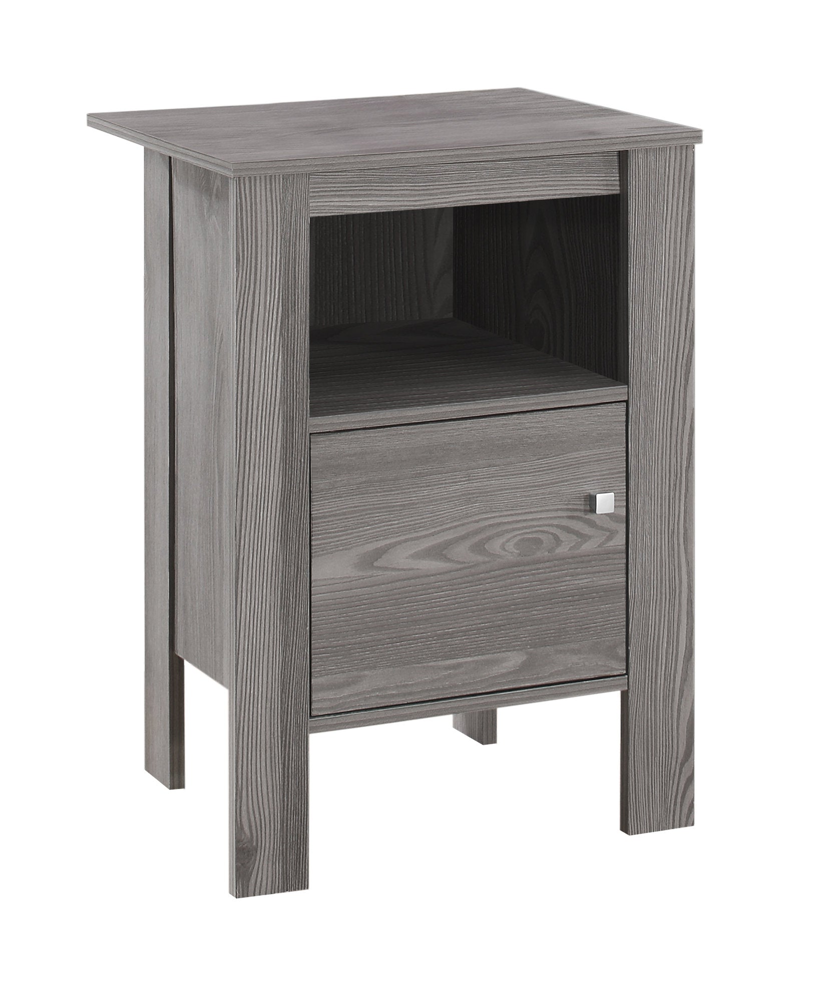 24" Gray End Table With Shelf