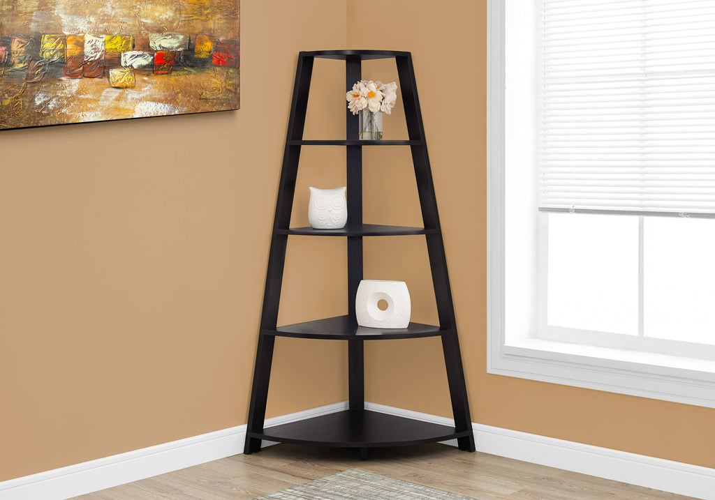 Noir Black  Bookcase Corner Accent Shelf - 99fab 