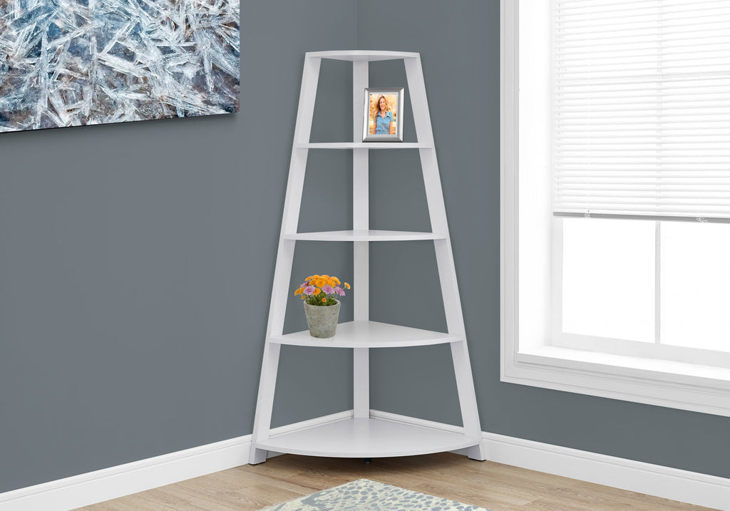 White Bookcase Corner Accent Shelf - 99fab 