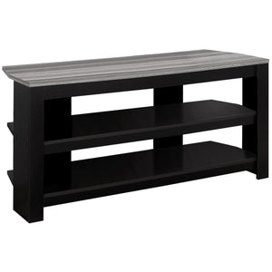 15.5" X 42" X 19.75" Black Grey Particle Board Laminate TV Stand