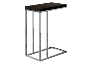 18.25" X 10.25" X 25.25" Cappuccino Particle Board Metal  Accent Table