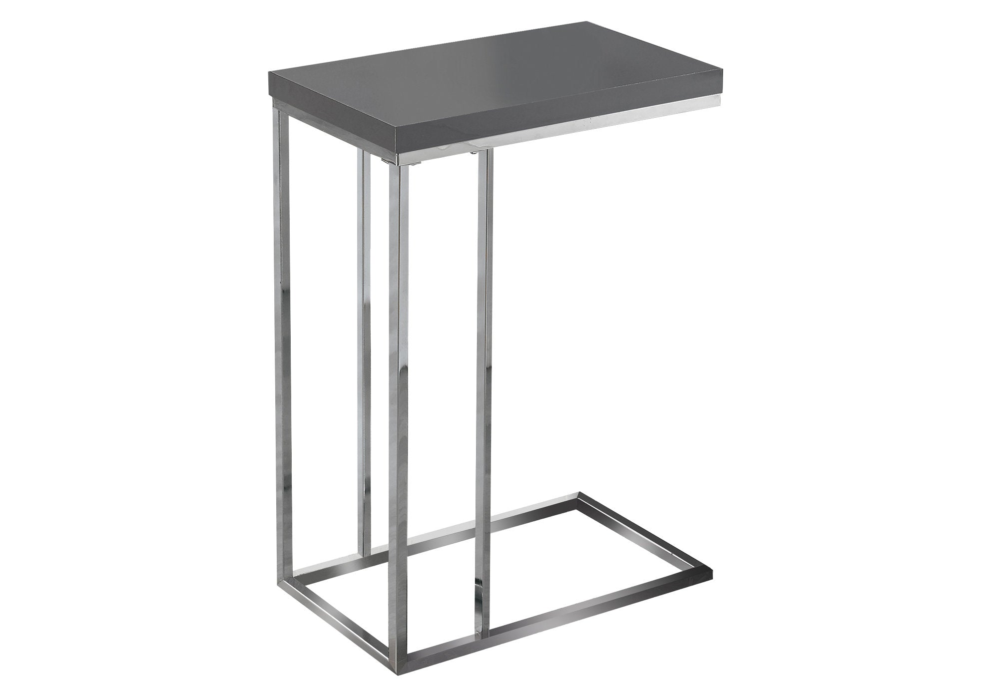 18.25" X 10.25" X 25.25" Grey Particle Board Metal  Accent Table