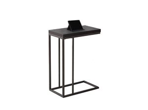 18.25" X 10.25" X 25.25" Cappuccino Particle Board Metal  Accent Table