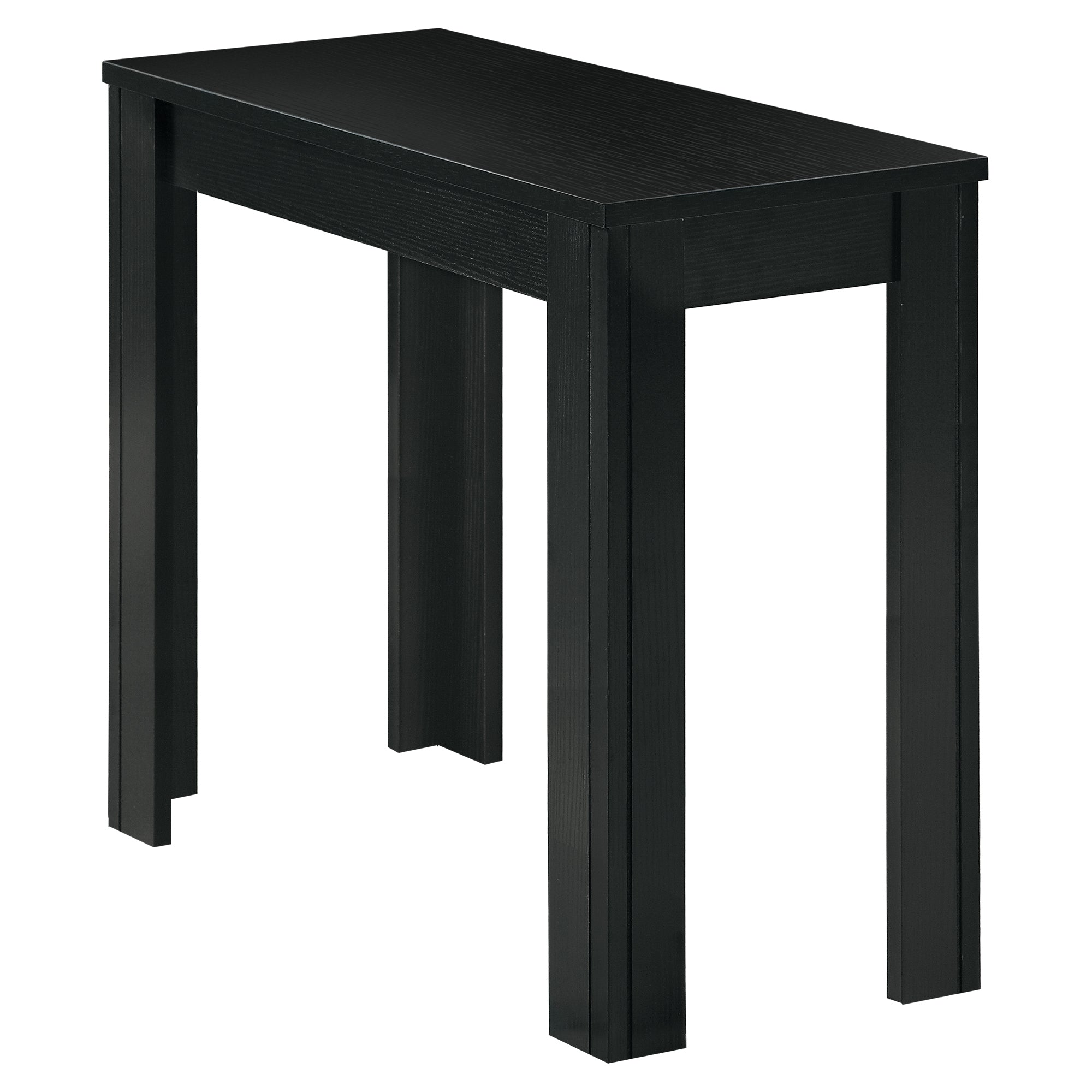 12" X 23.75" X 21.5" Black Particle Board Laminate Mdf  Accent Table